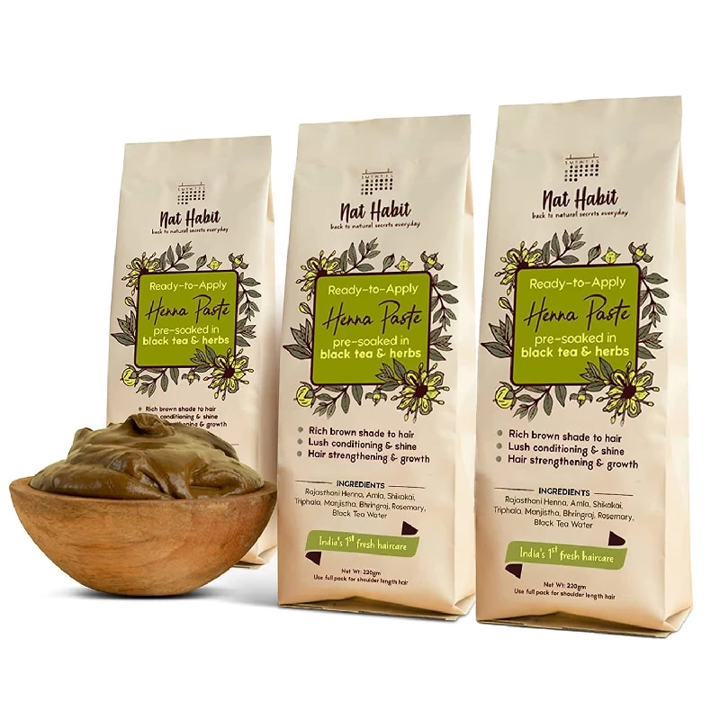 Nat Habit - Fresh Ready To Apply Henna Paste Pre-Soaked in Black Tea and Herbs, 660 g-1.webp